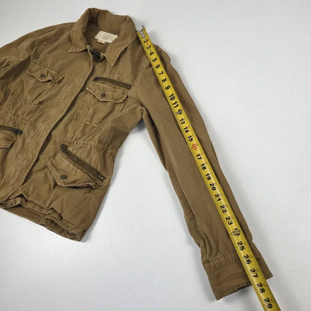 J.Crew Classic Twill Chino Jacket Mens Medium Brown Cotton Military Field Canvas